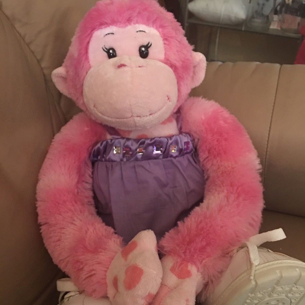 Build-a-Bear Pink Heart Monkey